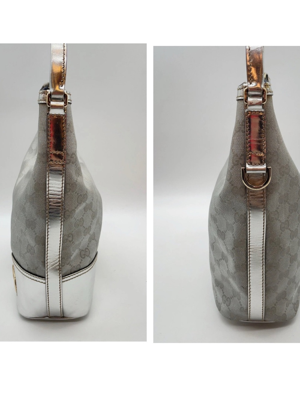 Gucci interlocking G Monogram Hobo Bag - metallic silver - Picture 12 of 14